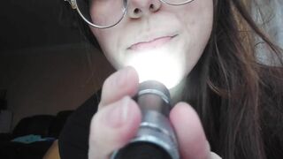 Giantess plays with a tiny in her mouth before swallowing it