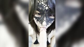 Mask Crossdressing with Dildo Swallow