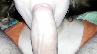 Neighbor takes my dick completely in her mouth while wife sits with girlfriend!