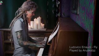 Anuskatzz first music video-timate cinematic piano play- Erotic, tattoo, ink, SFW, model, dance