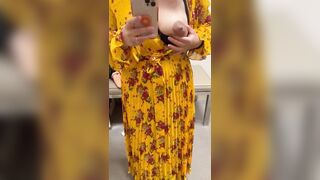 Playing with my big tits in the fitting room! Don’t tell!