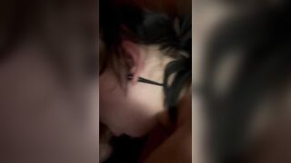 Goth girl sucks my cock