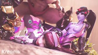 Overwatch - Dva & Widowmaker Orgasmic Doggy With Massive Cumshot (Sound)