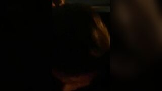 Front seat blowjob in the dark