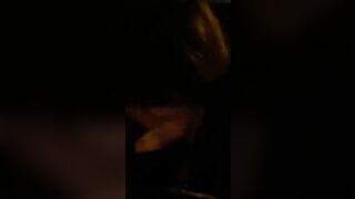 Front seat blowjob in the dark