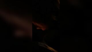 Front seat blowjob in the dark