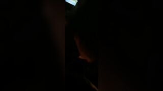 Front seat blowjob in the dark