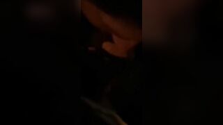 Front seat blowjob in the dark