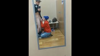 Heather Kane gives Sloppy Blowjob on in Walmart Changing Room !