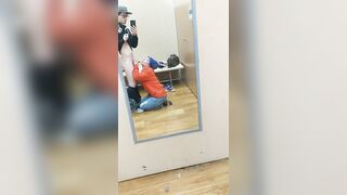 Heather Kane gives Sloppy Blowjob on in Walmart Changing Room !