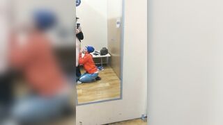 Heather Kane gives Sloppy Blowjob on in Walmart Changing Room !