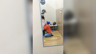 Heather Kane gives Sloppy Blowjob on in Walmart Changing Room !