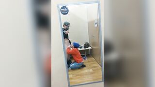 Heather Kane gives Sloppy Blowjob on in Walmart Changing Room !