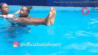 beauty having fun with ogaban in the pool