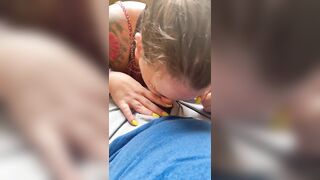 Balcony Blowjob and swallow!