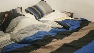 Older stepson big dick shares bed with stepmom and they have rough sex