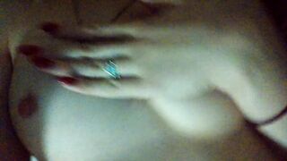 Evening homemade beautiful masturbation with a gentle orgasm. Close-up