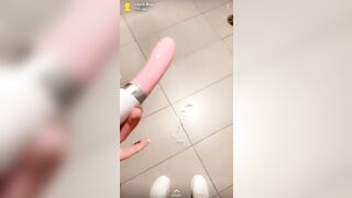 Layna lets fuck with dildo in bathroom