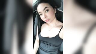 while my boyfriend drives I film myself masturbating for my lover