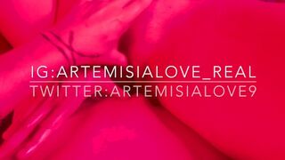 Artemisia Love Lesbian POV:masturbating our wet pussies