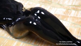 Asian cute latex slave girl kiki bondage and fedom vacuumbag