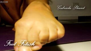 Feet Fetish Teaser Gabriela Plant  (self licking, footjob and feet tricks)