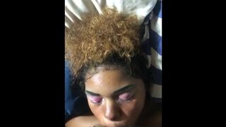 POV Blowjob with an 18 year old black girl