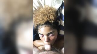 POV Blowjob with an 18 year old black girl