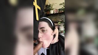 Bbw nun gets it in all holes from priest