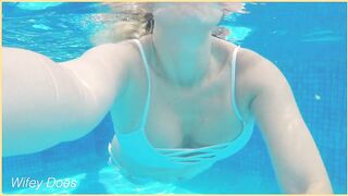 ????HOT MILF in wet shirt underwater SFW POV