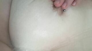 Nipple play in the bath...