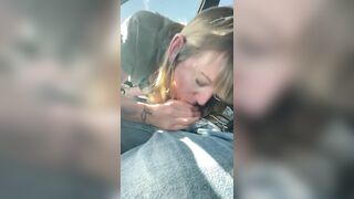 public car blowjob masturbing