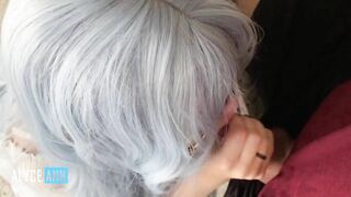 Preview - Little slut with blue hair and big ass, sucking so much her master all day long