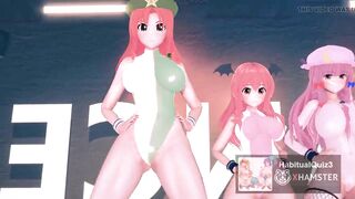 mmd r18 Ecksa size in Leotard Scarlet Devil Mansion lewd event dance 3d hentai