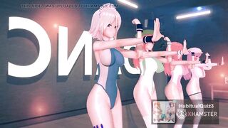 mmd r18 Ecksa size in Leotard Scarlet Devil Mansion lewd event dance 3d hentai