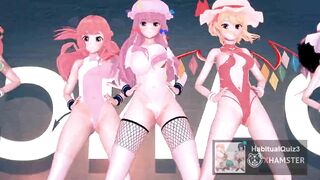 mmd r18 Ecksa size in Leotard Scarlet Devil Mansion lewd event dance 3d hentai