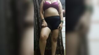 Indian Desi wife removing clothes and fingering pussy till orgasm