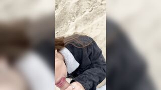 My 18 year old wife gives me a blowjob near the ocean