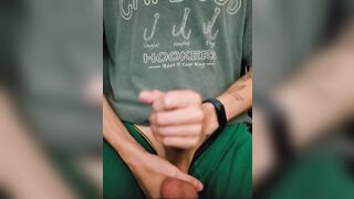 I cover my shirt - Huge Cumshot #6