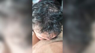 Mexican husband sucking Colombian beautiful brunette