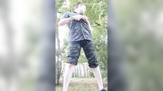 getting filthy outdoors- stripping, fingering, cumming outside in the backyard squirting