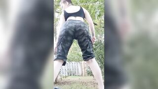 getting filthy outdoors- stripping, fingering, cumming outside in the backyard squirting