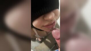 Cum shot on mouth