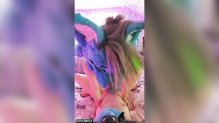 Transgender Furry In Pink Lingerie Roughly Fucks Alien Fursuiter!