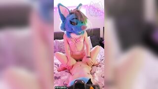 Transgender Furry In Pink Lingerie Roughly Fucks Alien Fursuiter!