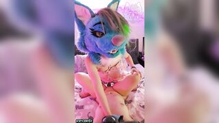 Transgender Furry In Pink Lingerie Roughly Fucks Alien Fursuiter!