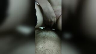 Girlfriend rides her husband's cock and cums