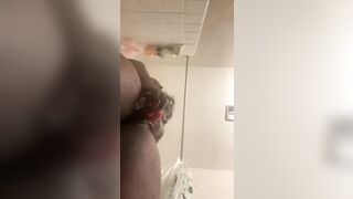 Ebony masturbating in shower