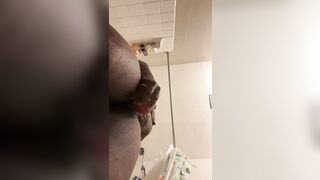 Ebony masturbating in shower