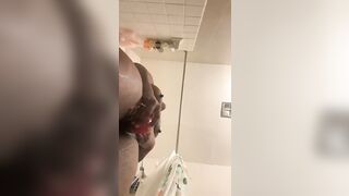 Ebony masturbating in shower